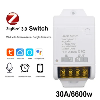 1-10 шт. Zigbee Tuya Smart Control Беспроводной Wi-Fi Switch Module AC85-250V 6600 Вт Приемник 30A 20A Wi-Fi Relay DIY