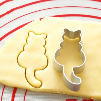  1 шт. Форма кошки Форма для печенья из алюминиевого сплава Помадная форма для торта DIY Сахар Крафт 3D Кондитерские Формочки для печенья Инструменты для выпечки