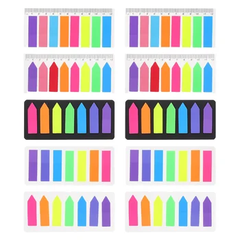 10 наборов книжных шкафов флуоресцентные маркеры для страниц этикеток для пластиковых липких вкладок яркие