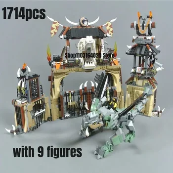 1714 шт. Строительные блоки Dragon Pit Eagles' Castle Razar Model Fit 70655 Игрушки для детей Рождественский подарок