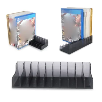 2 шт. 10 сеток Game Card Box Стойка для хранения Пластиковые противоскользящие игровые аксессуары Большая емкость Прозрачный черный для PS4 / SLIM / PRO