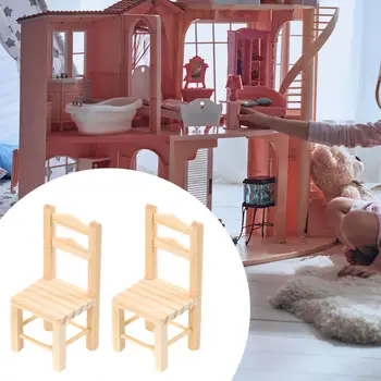2 шт. 12-й стул для кукольного домика Мини-стул для детей Подарки Фото Реквизит Этюд
