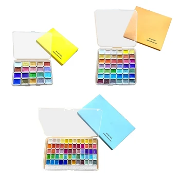 20/42/60 цветов сплошные блестящие акварельные краски для рисования на бумажной ткани HXBE