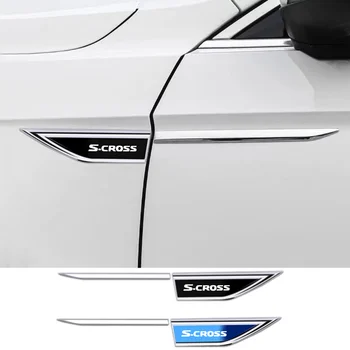 25X3CM Авто Дверное крыло Боковое лезвие Значок Наклейка на кузов автомобиля для Suzuki SX4 S-Cross S Cross 2014-2018 2019 2020 Аксессуары