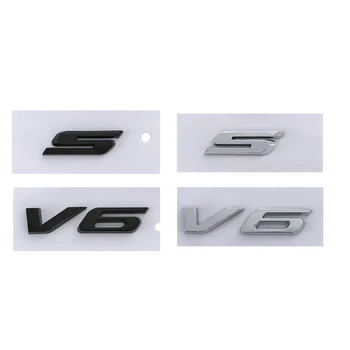 3d ABS V6 Logo S Буквы Автомобильное крыло Эмблема Значок Наклейка для Ford Explorer Fusion Mondeo MK3 Cougar Mustang V6 Наклейка Аксессуары
