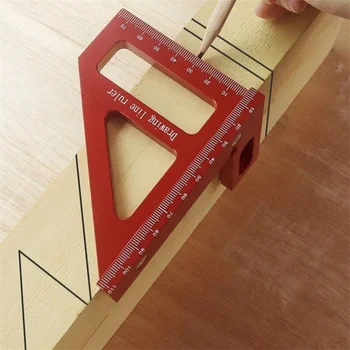 3D многоугловая измерительная линейка, квадратный транспортир из алюминиевого сплава 45/90 градусов, измерительный инструмент для инженера-плотника