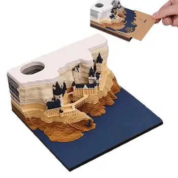 3D Художественный Календарь Волшебный Замок 3D Календарь Оторвать Календарь 3D Арт Блокнот Оторвать Календарь Скульптура Для Украшения Рабочего Стола