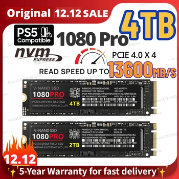 4 ТБ M2 2280 SSD 990 PRO 2 ТБ Внутренний твердотельный накопитель PCIe Gen 4.0 x 4 NVMe 2.0 Чтение:13000 Мбит/с для настольного компьютера/ноутбука/ПК/PS5