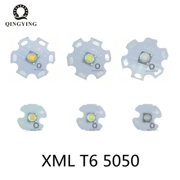 5 шт. XM-L T6 LED 5W-7W SMD5050 холодный белый теплый белый синий желтый УФ-светодиодный светодиодный излучатель диод с 16 мм 20 мм печатной платой для замены Cree XML T6