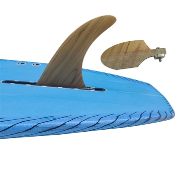6 дюймов Лонгборд Бамбуковый плавник Одноцентровая доска для серфинга Плавник Доска для серфинга Маленькая по размеру Стекловолоконная доска SUP-доска Ласт Stand Up Paddle Sport