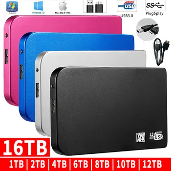 64 ТБ Портативные жесткие диски SSD Мобильные устройства хранения Высокоскоростные 16 ТБ 8 ТБ 4 ТБ 2 ТБ USB 3.1 Жесткий диск для ноутбука PS4 PS5 Настольный ПК