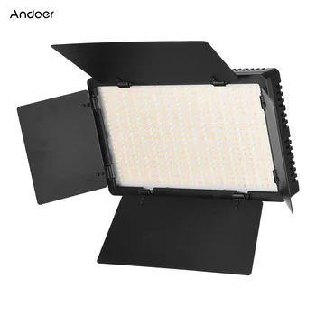 Andoer LED-600 LED Video Light Фотофонарь Панель 3200-5600K с шторкой 1/4 дюйма Винтовая шаровая головка для фотостудии
