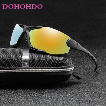 DOHOHDO Новые поляризованные солнцезащитные очки Мужчины Вождение Черные очки для мужских безрамных солнцезащитных очков Очки с антипокрытием Oculos
