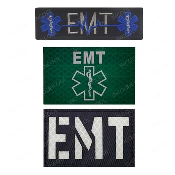 EMT Светоотражающие нашивки для лазерной резки Медик Медик Тактический Военный Декоративный Аппликация Вышитые Значки Для Одежды Куртка