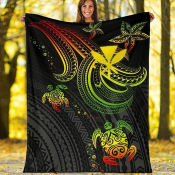 HX Модные фланелевые одеяла 3D графика Полинезия Татуировка Напечатанное одеяло Keep Warm Travel Quilt Одеяла для кроватей