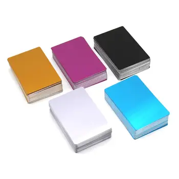 K1AA 100 Упаковка Толстая 0,18 мм Визитные карточки Заготовки Цветная отделка Алюминиевые металлические карты