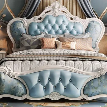 King Size Around Двуспальная кровать Modern Whitr Loft King Queen Кровать Роскошная спальня Camas Супружеская мебель для спальни