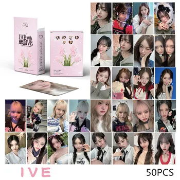 KPOP 50 шт./компл. IVE Новый альбом Лазер LOMO Card Rei LIZ Leeseo Yujin WonYoung GAEUL Girl Group Collection Подарочная открытка Фотокарта