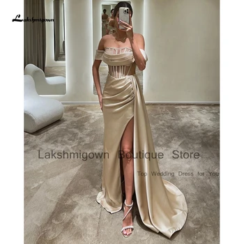 Lakshmigown Скромное женское атласное платье Вечерние платья для вечеринок 2024 Русалка Длинные выпускные платья Vestido Gala Mujer