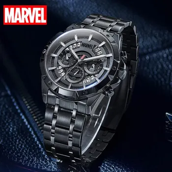Marvel Casual Sport Мужские часы Наручные часы из нержавеющей стали Кварцевые часы с большим циферблатом и светящимися указателями Relogio Masculino