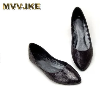 MVVJKE Женские балетки, балетки, обувь для танцев, мягкая подошва, острый носок, удобное скольжение на женском европейском и американском стиле плюс размер