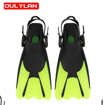 Oulylan Новые профессиональные ласты для подводного плавания Регулируемая обувь для плавания для взрослых Силиконовые погружные ласты для подводного плавания с маской и трубкой