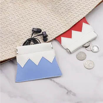 PU Косметичка Портативная лоскутная цветная самозакрывающаяся листовая пружинная сумка Snow Mountain Coin Кошелек для хранения