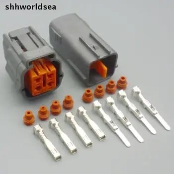 shhworldsea 5/30/100 комплектов комплект 2,2 мм 4-контактный 4-контактный автоматический водонепроницаемый разъем провода, женская мужская часть 6195-0015 6195-0015