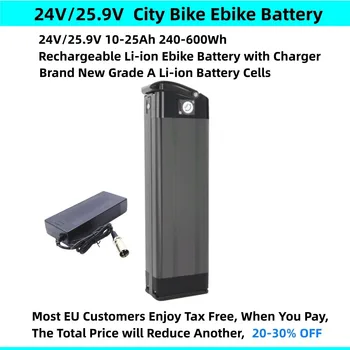 Silver Fish Ebike Battery 24 В 25,9 В 10 Ач 12 Ач 15 Ач 20 Ач для Phylion XH259-10J City Bike Складной Велосипед Литий-ионный аккумулятор с зарядным устройством