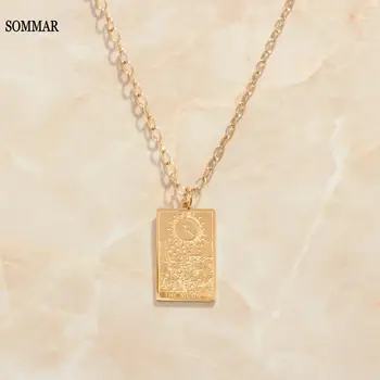 SOMMAR 2021 Горячая распродажа Золотые наполненные женские ожерелья подвески Солнце луна макси ожерелье ювелирные изделия