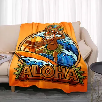 Tiki Bar Мода Фланелевое одеяло Летний пляж Aloha Гавайи Забавные аксессуары для бара Паб Клуб Человек Пещера Вечеринка Домашний декор