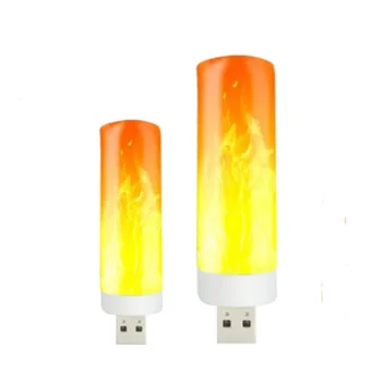 USB Ночник USB Атмосферный Свет Светодиодное Пламя Мигающие Свечи Светодиодная Книжная Лампа Для Внешнего Аккумулятора Кемпинг Освещение Эффект Свет