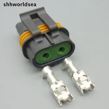 worldgolden 2-контактный 6,3 мм женские герметичные разъемы для встроенной проводки предохранителей автомобильный разъем 12033769