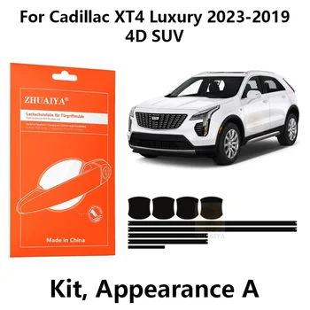 ZHUAIYA Дверные Края Ограждения Дверная Ручка Чашка Защитная Пленка Краска TPU PPF Для Cadillac XT4 Luxury 2023-2019 4D SUV Автосборка