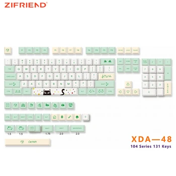 ZIFRIEND 131 клавиша Странная кошка Тема Клавиша PBT Сублимационное ремесло XDA Высота Индивидуальный механический колпачок для клавиатуры