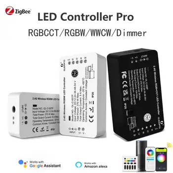 Zigbee 3.0 Контроллер светодиодной ленты Pro RGBCCT / RGBW / WWCW / контроллер диммера с поддержкой клавиши сброса Голосовой радиочастотный дистанционный переключатель Alexa