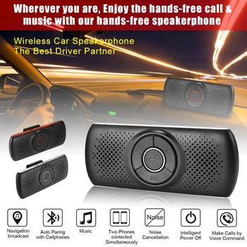 Авто Громкая связь Солнцезащитный козырек Беспроводной Bluetooth-динамик Комплект для телефона Авто Bluetooth Аудио Аксессуары