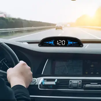  Автомобильный проекционный дисплей Универсальный HUD Цифровой 2-режимный чип с адаптивным датчиком Свет высокой четкости GPS Сигнализация превышения скорости Спидометр