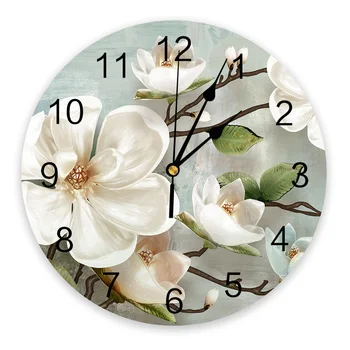 белые цветы винтаж фон спальня настенные часы большие современные кухни столовые круглые настенные часы гостиная часы домашний декор