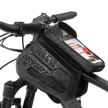  Велосипедная рама Сумка Водонепроницаемая велосипедная сумка с молнией 1,4 л ТПУ с сенсорным экраном Велосипедная сумка большой емкости для складного горного города