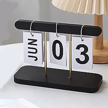 Вечный ежедневный перекидной календарь для стола многоразовый офисный декор рабочего стола домашние аксессуары реквизит для фотографии прочный черный