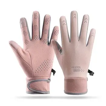 Водоотталкивающие перчатки для дождливых дней Зимние теплые перчатки для мужчин и женщин Нескользящий сенсорный экран Термальный снег для бега на открытом воздухе