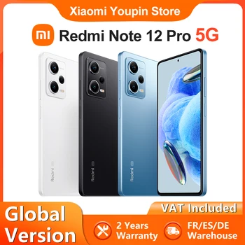 Глобальная версия Xiaomi Redmi Note 12 Pro 5G Смартфон NFC 6,67 дюйма 120 Гц AMOLED-экран MTK1080 67 Вт Турбозарядка 5000 мАч