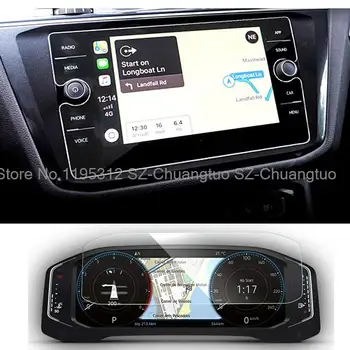  защитная пленка из закаленного стекла для Volkswagen Tiguan Atlas 2018 -2022 Автомобильная GPS-навигация и приборы ЖК-дисплей с сенсорным дисплеем

