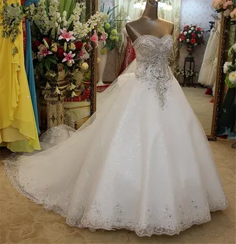  Изготовленные на заказ высококачественные кружевные кружева с кристаллами из бисера и бриллиантами роскошные свадебные платья 2024 года Новые свадебные платья