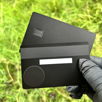 Индивидуальный продукт、Матовая кредитная карта черного металла с визитной карточкой NFC все в одной карте для социальных сетей