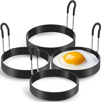 кольца для яиц, 4 кольца для приготовления яиц из нержавеющей стали, форма для блинов для жарки яиц и омлета