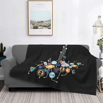 Криптовалюта Вязаные одеяла Флис Bitcoin Crypto BTC Blockchain Geek Ультрамягкое одеяло для кровати