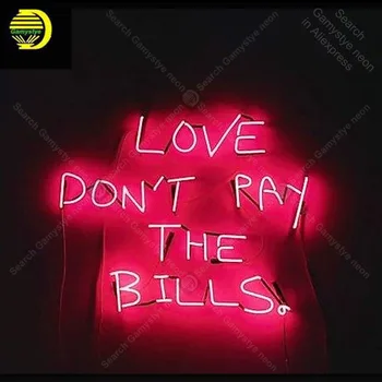 Любовь не платит по счетам Неоновая вывеска розовая неоновые лампочки знак Культовый пивной бар Паб главная Клубный свет Лампы Вывеска магазин дисплей