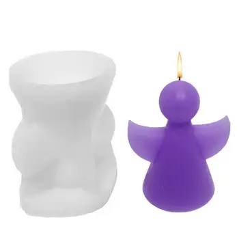  Маленький ангел Свеча Плесень Эпоксидная смола Форма для свечей Инструменты для украшения торта 3D Ангел Декоративная форма для домашнего декора и подарков